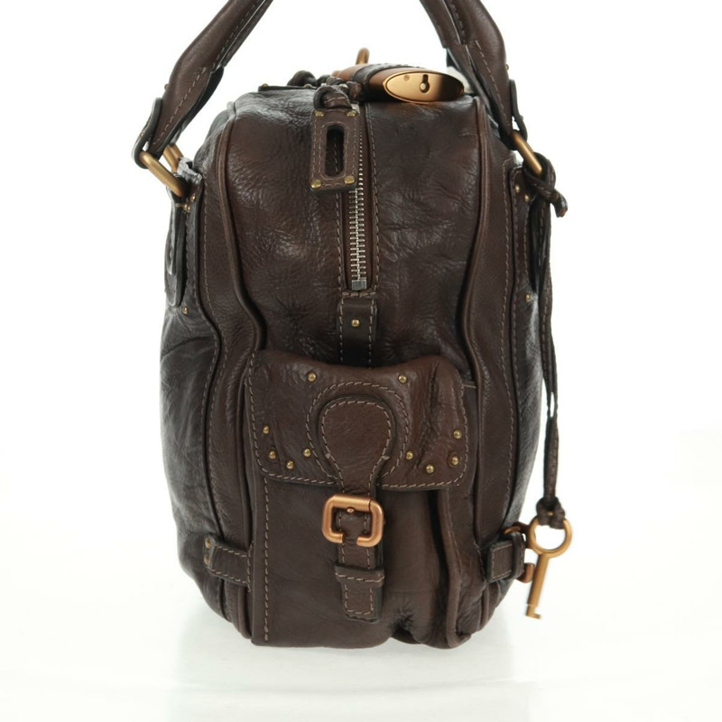 【日本直送】Chloe Paddington 手提包，皮革材質，深棕色/金色/銀色，正品 am10709V-3