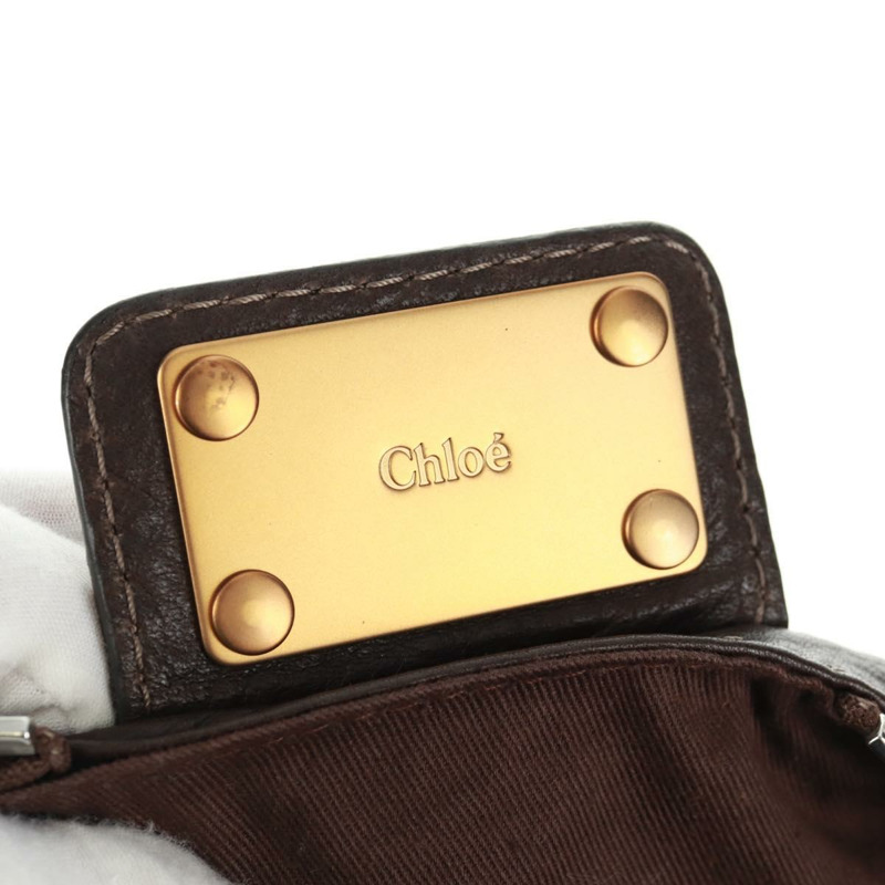 【日本直送】Chloe Paddington 手提包，皮革材質，深棕色/金色/銀色，正品 am10709V-19