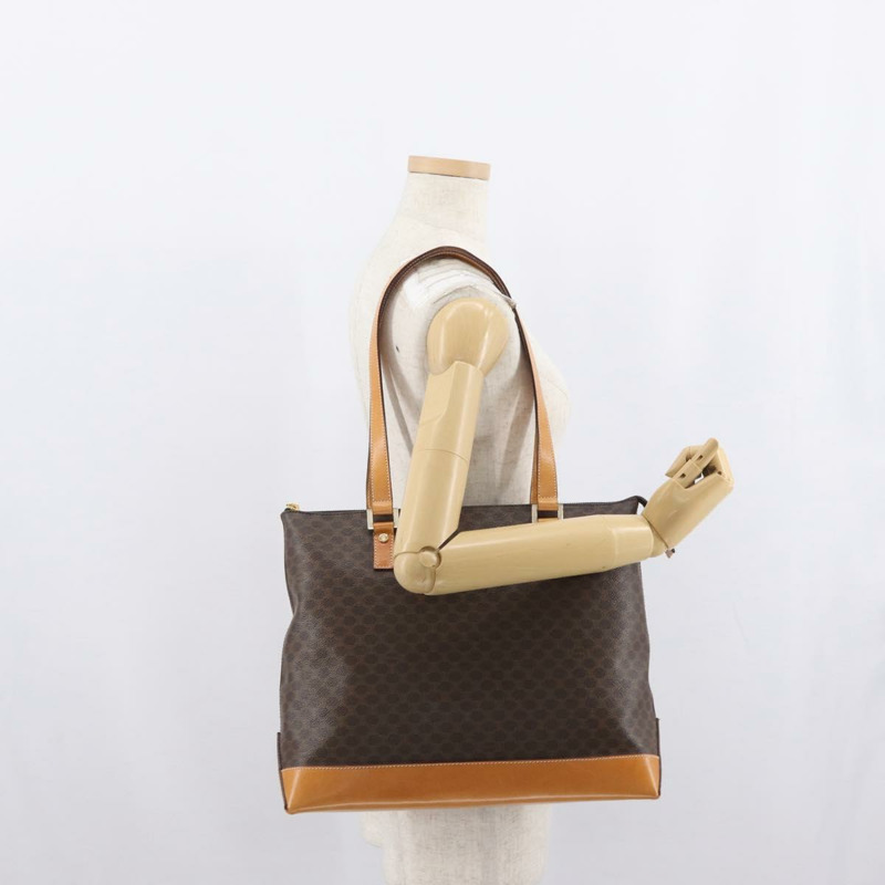 【日本直送】CELINE Macadam帆布托特包 PVC皮革 棕色金色 正品 am10783V-20