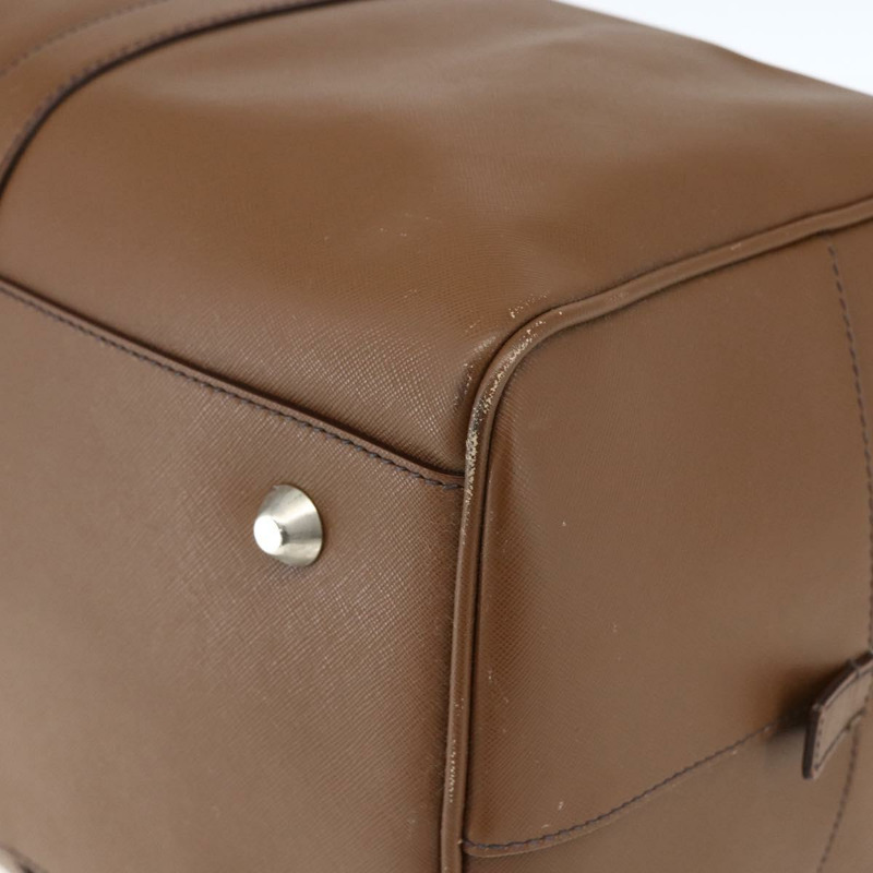 【日本直送】PRADA 波士頓包 Safiano 皮革 棕色 銀色 正品 am10770V-7