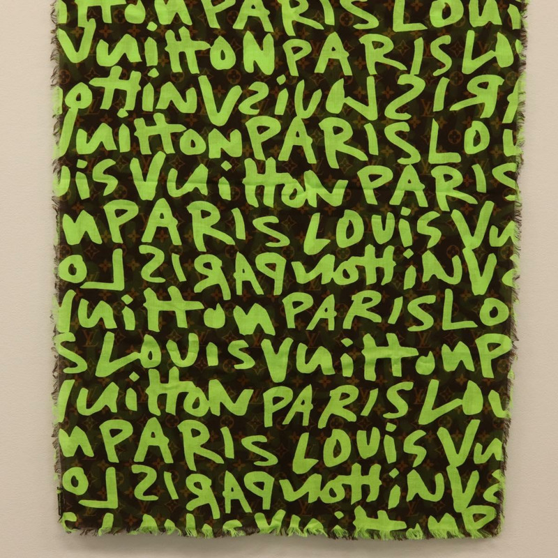 【日本直送】路易威登 Monogram Graffiti 圍巾 綠色 LV 正品 am10736SV-3