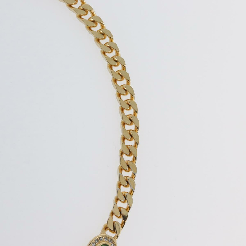 【日本直送】Christian Dior 彩色水鑽項鍊 金屬 2 件組 金色 Auth am10776V-5