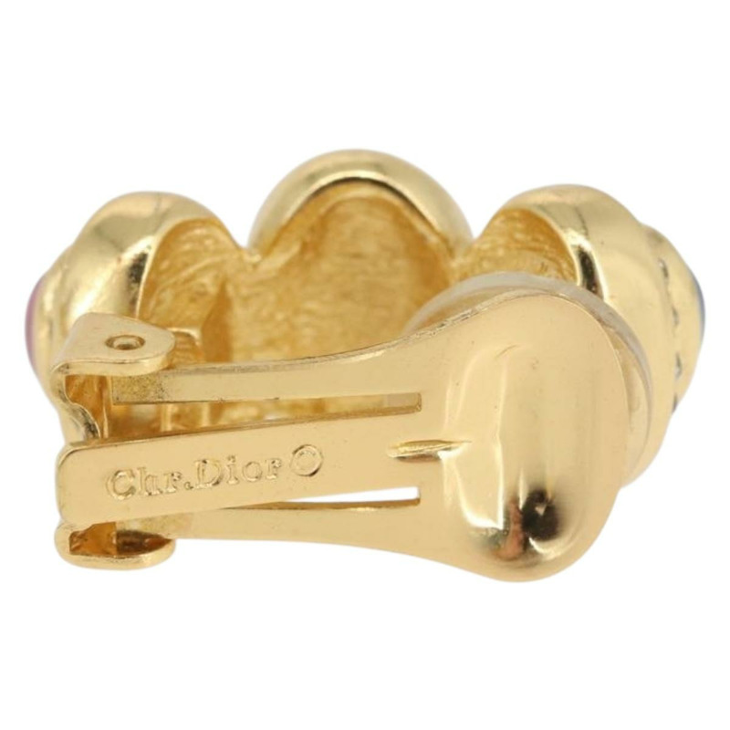 【日本直送】Christian Dior 彩色水鑽項鍊 金屬 2 件組 金色 Auth am10776V-23