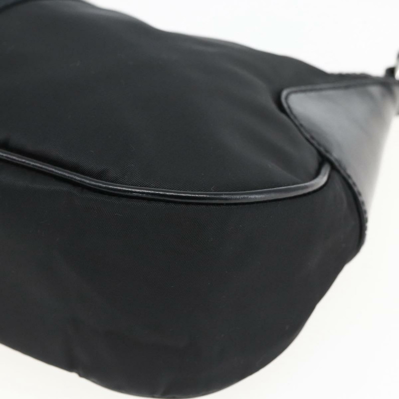 【日本直送】PRADA 尼龍皮革手提包 黑色 銀色 BR3043 正品 am10754SAV-7