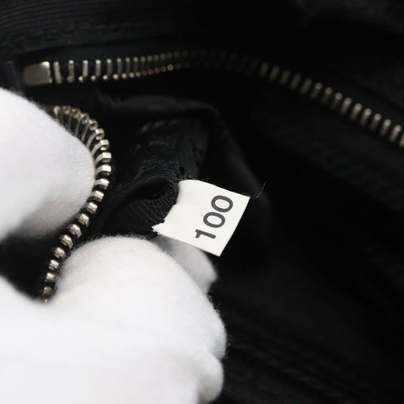 【日本直送】PRADA 尼龍皮革手提包 黑色 銀色 BR3043 正品 am10754SAV-10