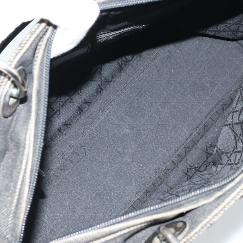 【日本直送】Christian Dior Lady Dior Canage Tote Bag Denim 2way Black Silver Auth ka2427A-10