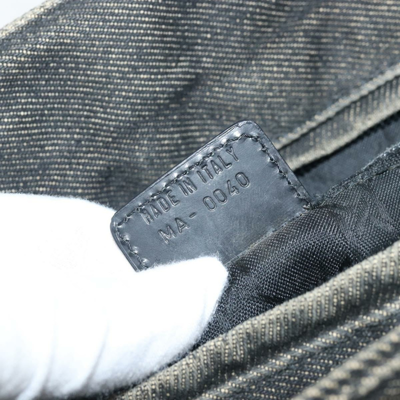 【日本直送】Christian Dior Lady Dior Canage Tote Bag Denim 2way Black Silver Auth ka2427A-11