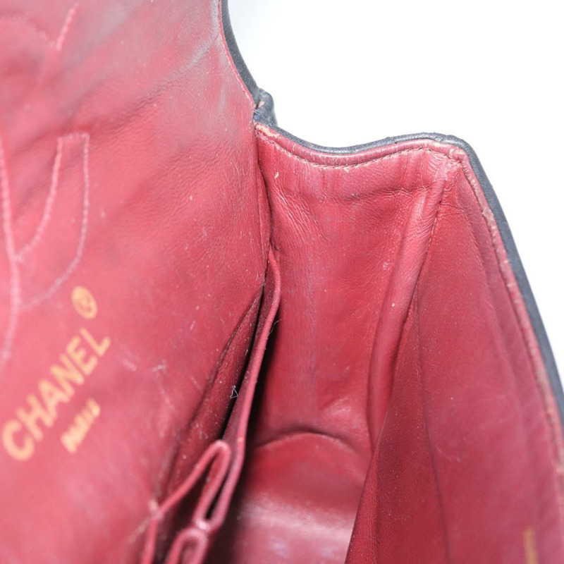 【日本直送】香奈兒鏈條雙蓋絎縫23包，羊皮材質，黑色金色雙C標誌，正品 ka2295SAV-28