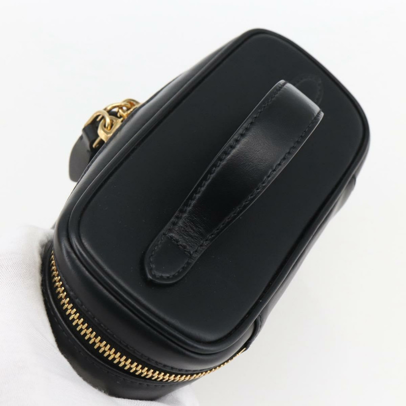 【日本直送】Miu Miu 音箱收納包/化妝包/皮革黑色金色正品 161324M-5