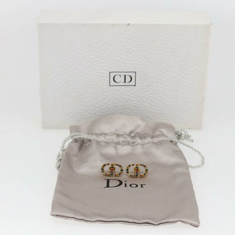 【日本直送】Christian Dior 鑲鑽耳環 金屬金 正品 168258M-11