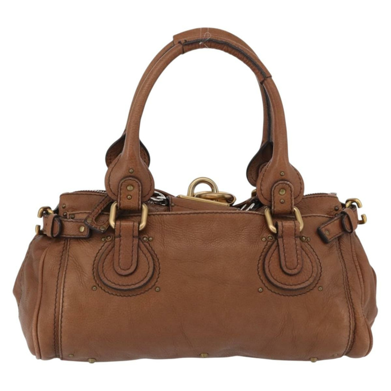 【日本直送】Chloe Paddington 手提包 皮革 棕色 金銀色 正品 BA10764SAV-1