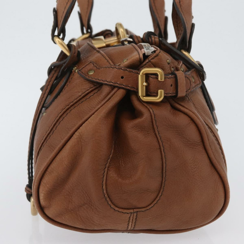 【日本直送】Chloe Paddington 手提包 皮革 棕色 金銀色 正品 BA10764SAV-2