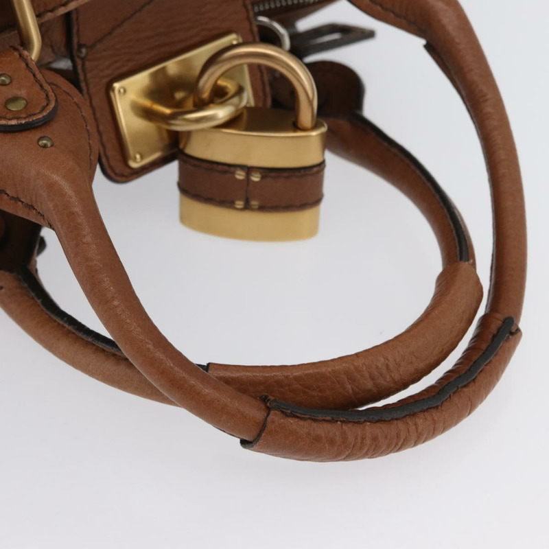 【日本直送】Chloe Paddington 手提包 皮革 棕色 金銀色 正品 BA10764SAV-6