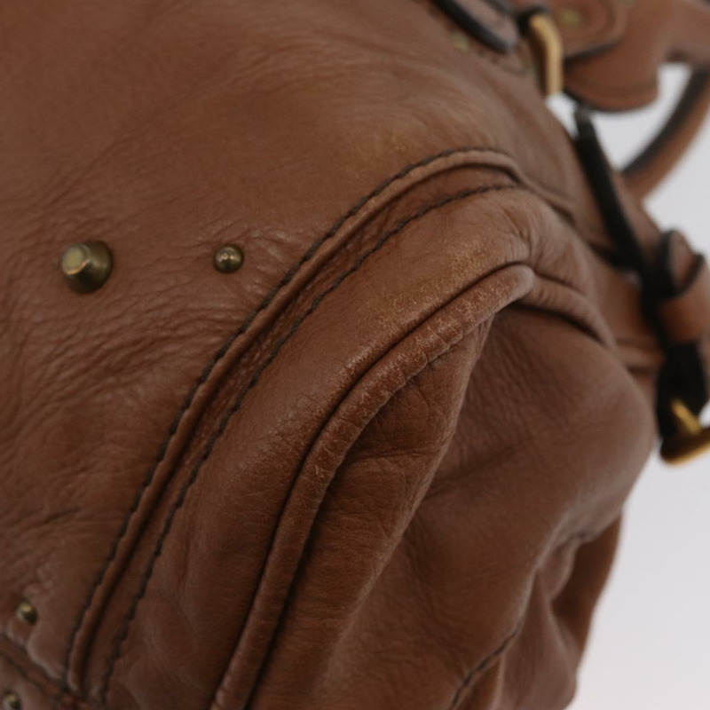 【日本直送】Chloe Paddington 手提包 皮革 棕色 金銀色 正品 BA10764SAV-13