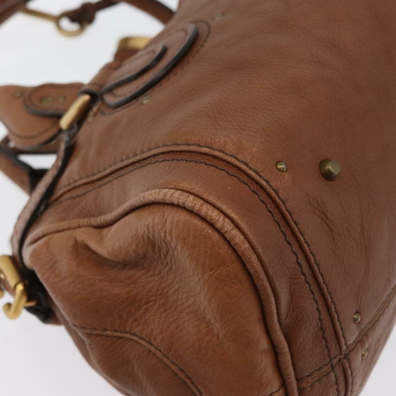 【日本直送】Chloe Paddington 手提包 皮革 棕色 金銀色 正品 BA10764SAV-14