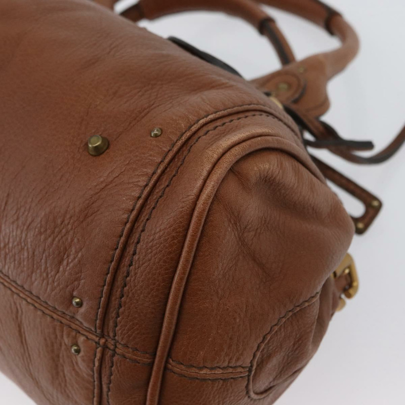 【日本直送】Chloe Paddington 手提包 皮革 棕色 金銀色 正品 BA10764SAV-15