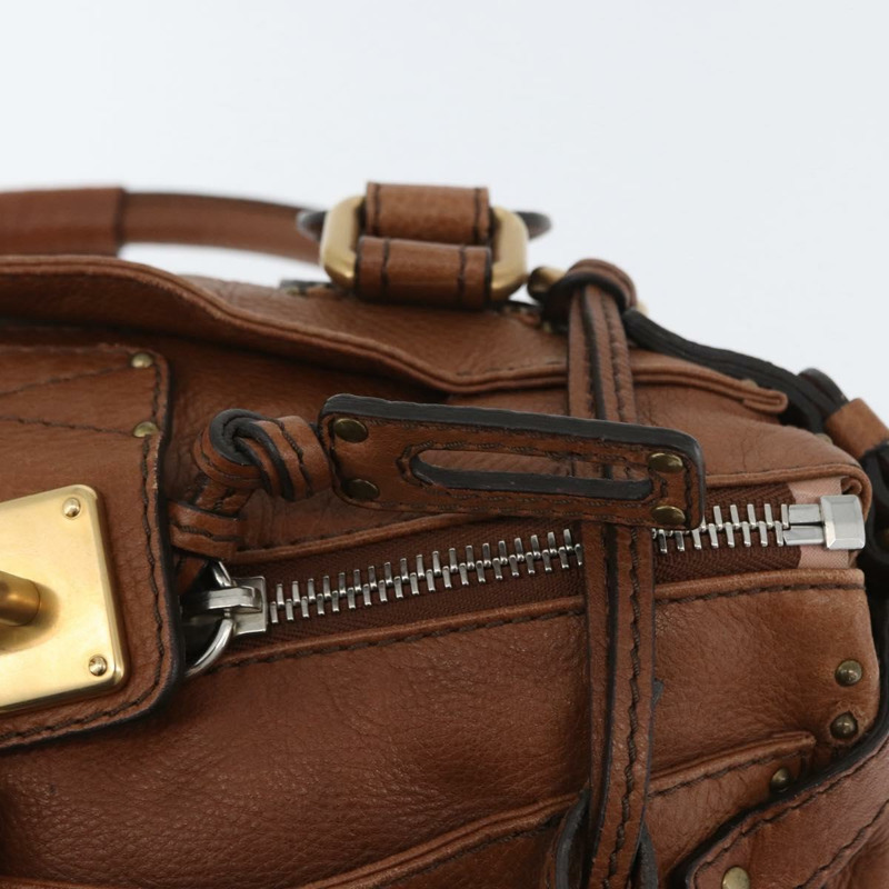 【日本直送】Chloe Paddington 手提包 皮革 棕色 金銀色 正品 BA10764SAV-17