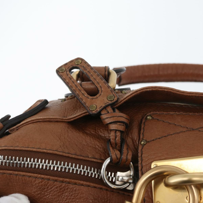 【日本直送】Chloe Paddington 手提包 皮革 棕色 金銀色 正品 BA10764SAV-18
