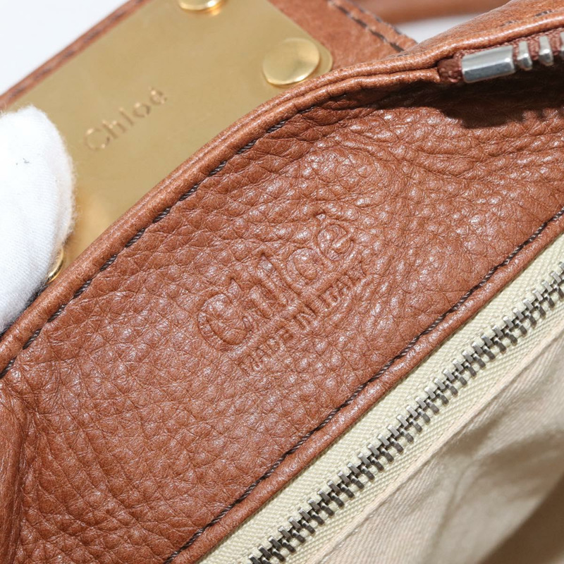 【日本直送】Chloe Paddington 手提包 皮革 棕色 金銀色 正品 BA10764SAV-20
