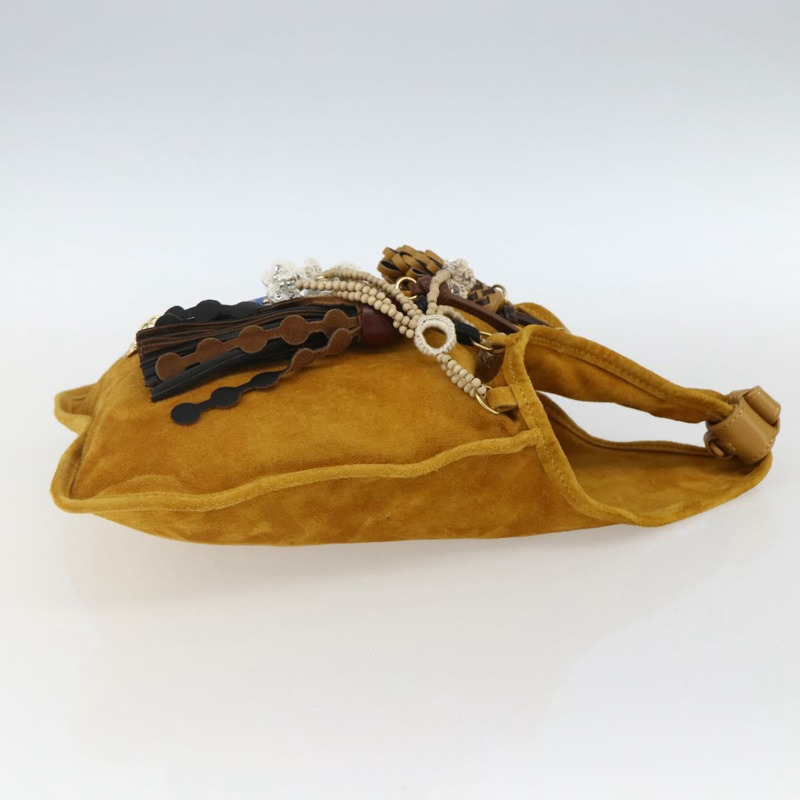 【日本直送】Miu Miu With Tricks 手提包 麂皮 黃色 金色 正品 BA10723SM-3