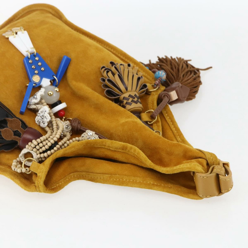 【日本直送】Miu Miu With Tricks 手提包 麂皮 黃色 金色 正品 BA10723SM-5