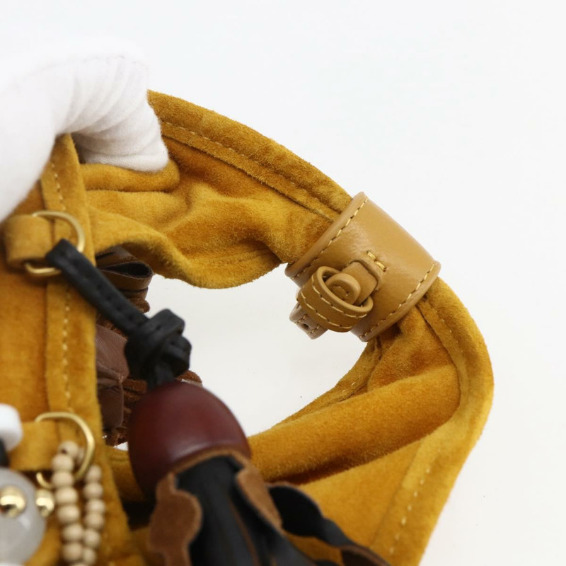 【日本直送】Miu Miu With Tricks 手提包 麂皮 黃色 金色 正品 BA10723SM-7