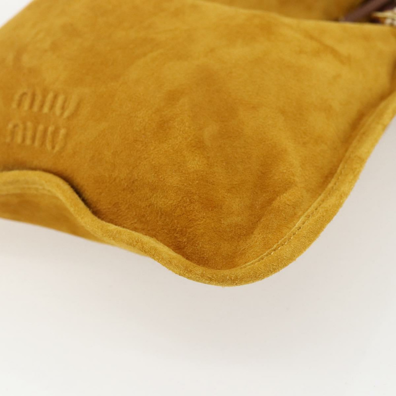 【日本直送】Miu Miu With Tricks 手提包 麂皮 黃色 金色 正品 BA10723SM-8