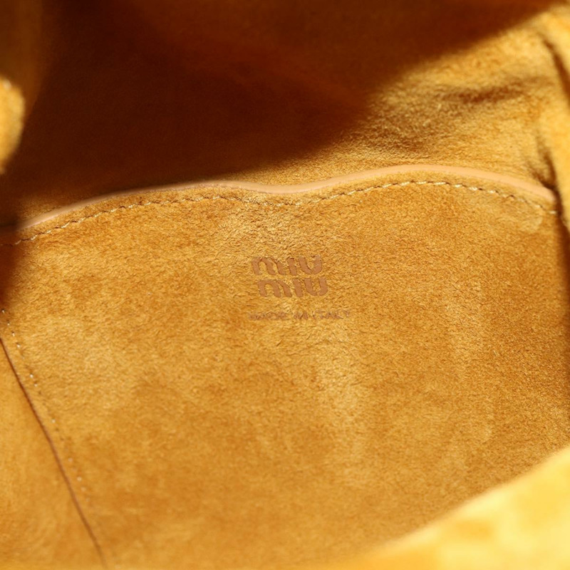 【日本直送】Miu Miu With Tricks 手提包 麂皮 黃色 金色 正品 BA10723SM-10