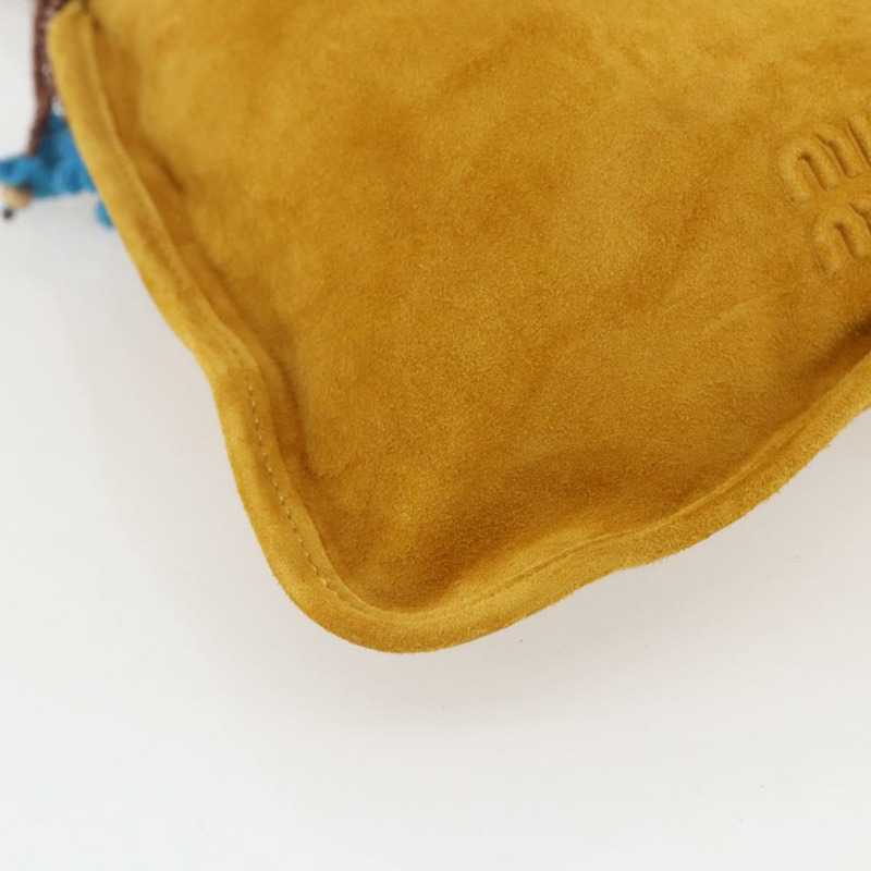 【日本直送】Miu Miu With Tricks 手提包 麂皮 黃色 金色 正品 BA10723SM-13