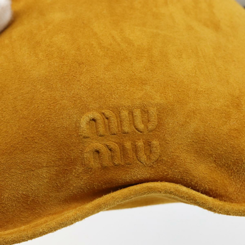 【日本直送】Miu Miu With Tricks 手提包 麂皮 黃色 金色 正品 BA10723SM-17