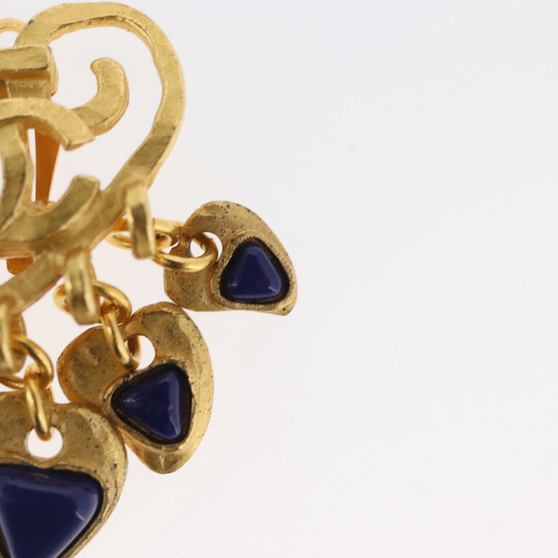 【日本直送】香奈兒心形 COCO 標誌耳環，金屬金 CC 標誌，正品編號 168046V-5