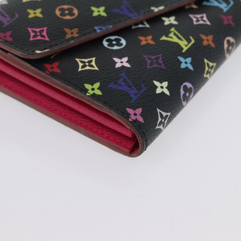 【日本直送】路易威登 (LOUIS VUITTON) 多色 Portefeiulle Sarah 皮夾 黑色 M60668 LV 正品 BA10859V-6