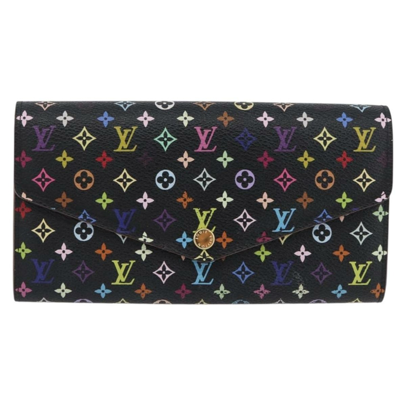 【日本直送】路易威登 (LOUIS VUITTON) 多色 Portefeiulle Sarah 皮夾 黑色 M60668 LV 正品 BA10859V-12