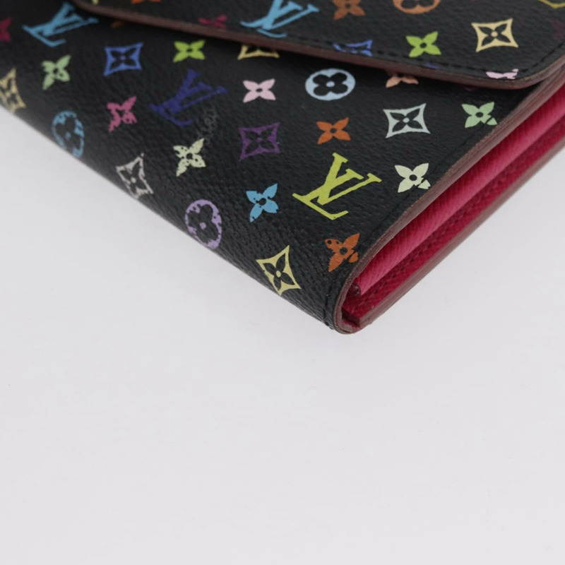 【日本直送】路易威登 (LOUIS VUITTON) 多色 Portefeiulle Sarah 皮夾 黑色 M60668 LV 正品 BA10859V-13