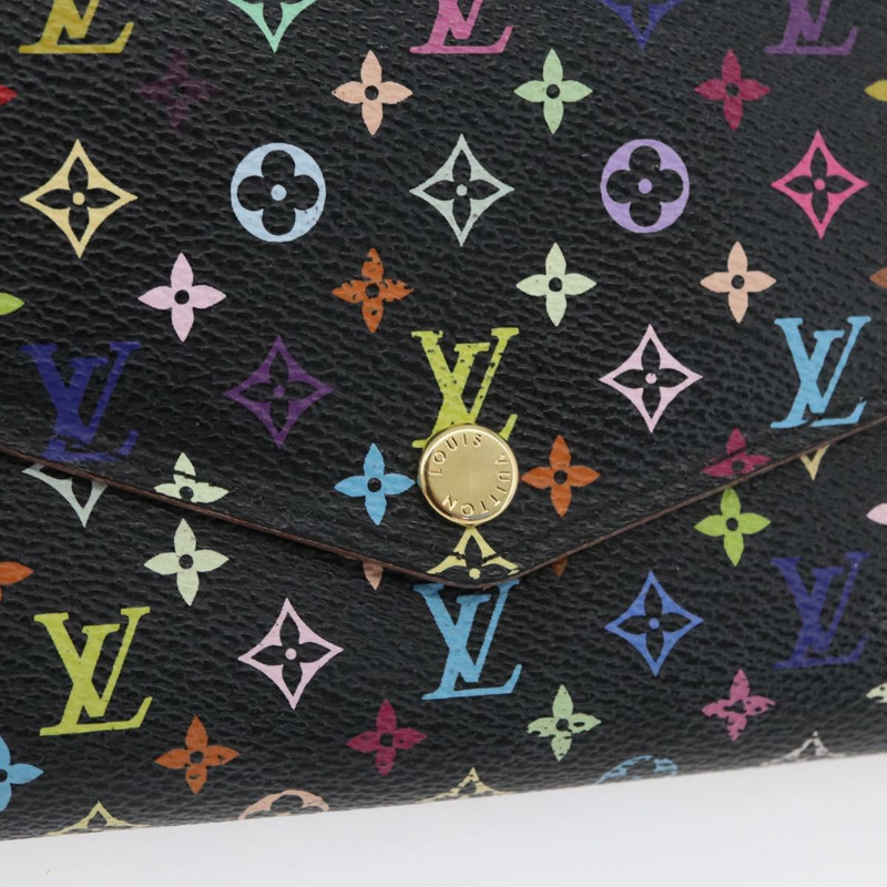 【日本直送】路易威登 (LOUIS VUITTON) 多色 Portefeiulle Sarah 皮夾 黑色 M60668 LV 正品 BA10859V-16