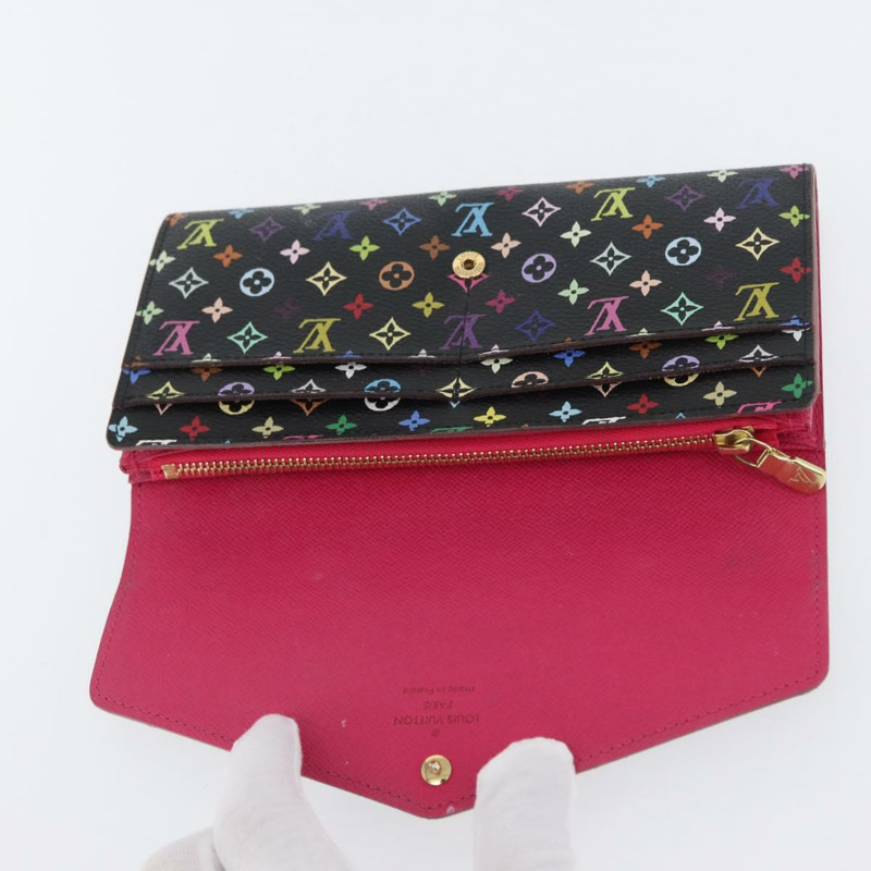 【日本直送】路易威登 (LOUIS VUITTON) 多色 Portefeiulle Sarah 皮夾 黑色 M60668 LV 正品 BA10859V-17