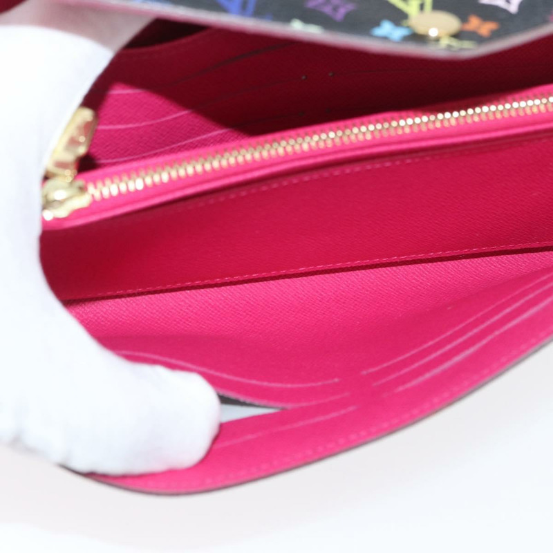 【日本直送】路易威登 (LOUIS VUITTON) 多色 Portefeiulle Sarah 皮夾 黑色 M60668 LV 正品 BA10859V-20