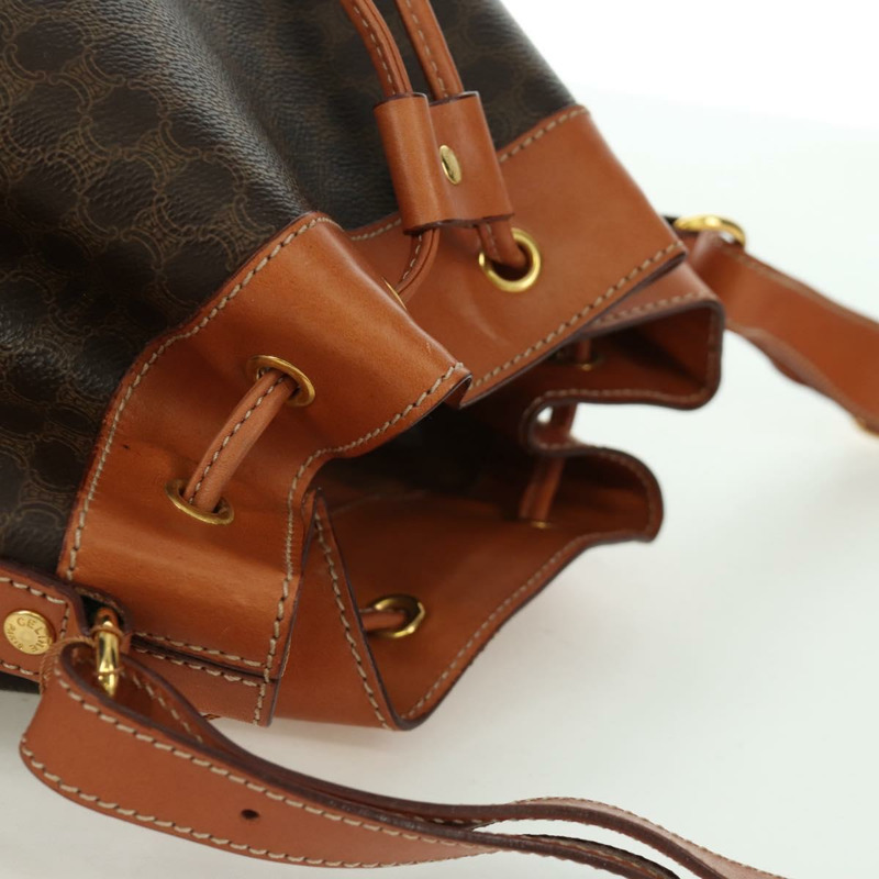 【日本直送】CELINE Macadam帆布肩背包 PVC皮革 棕色 金色 正品 ki6449M-5