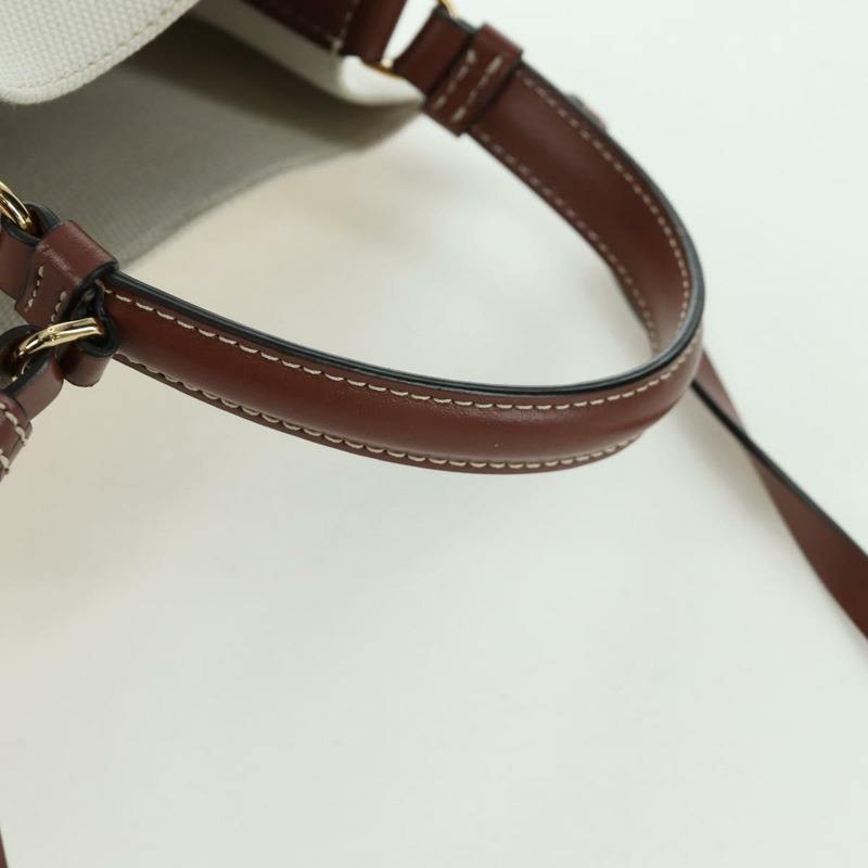 【日本直送】BURBERRY Peggy 水桶包手提包帆布兩用包 白色 黑色 正品 am10836V-8