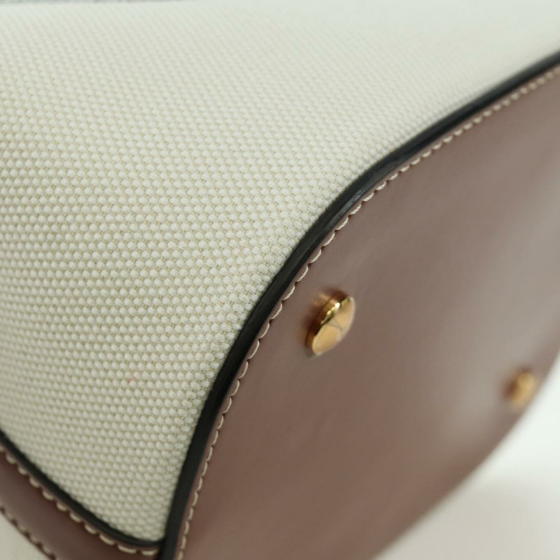 【日本直送】BURBERRY Peggy 水桶包手提包帆布兩用包 白色 黑色 正品 am10836V-14