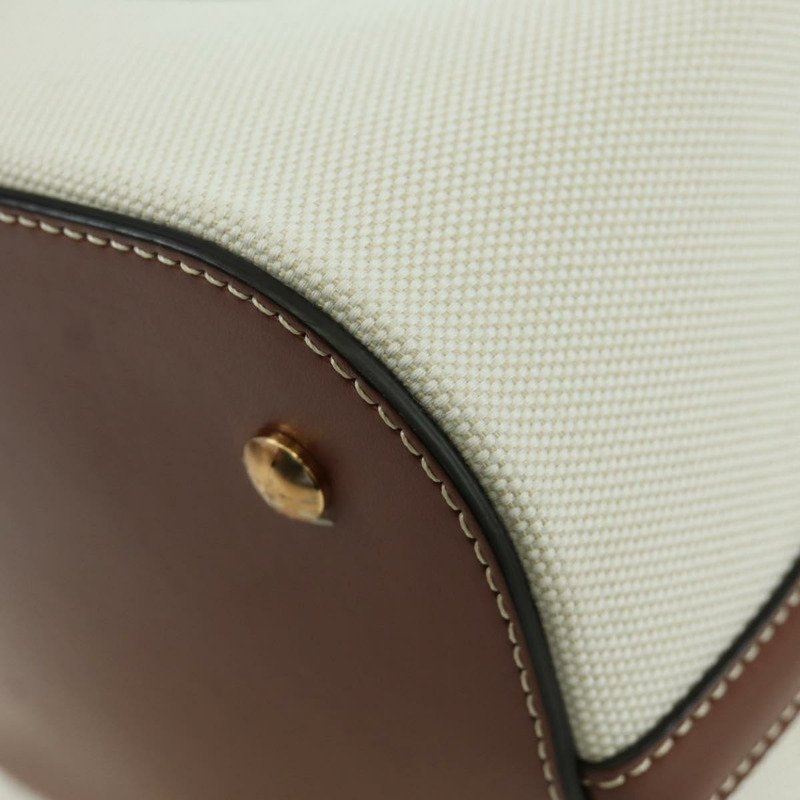 【日本直送】BURBERRY Peggy 水桶包手提包帆布兩用包 白色 黑色 正品 am10836V-15