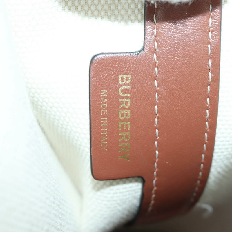 【日本直送】BURBERRY Peggy 水桶包手提包帆布兩用包 白色 黑色 正品 am10836V-18