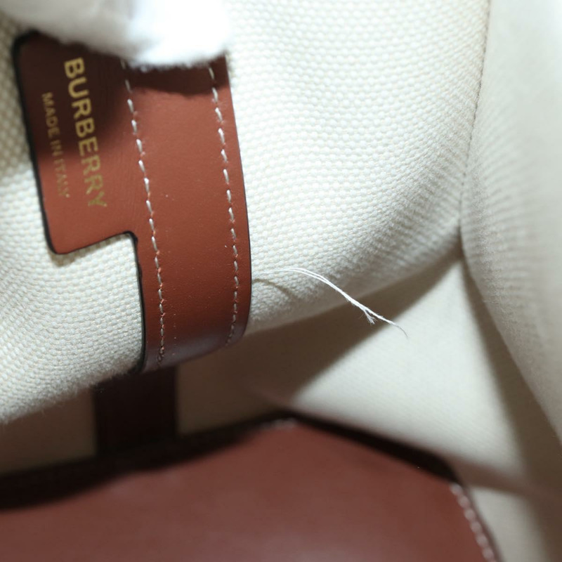 【日本直送】BURBERRY Peggy 水桶包手提包帆布兩用包 白色 黑色 正品 am10836V-21