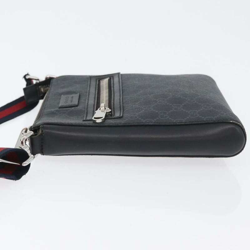 【日本直送】GUCCI GG Supreme Sherry Line 單肩包 PVC 黑色銀色 523599 正品 gh1751-4