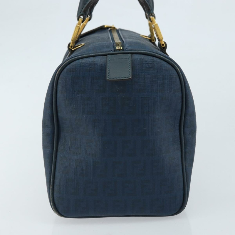 【日本直送】FENDI Zucchino帆布波士頓包 海軍藍 金色 正品 gh1746-4