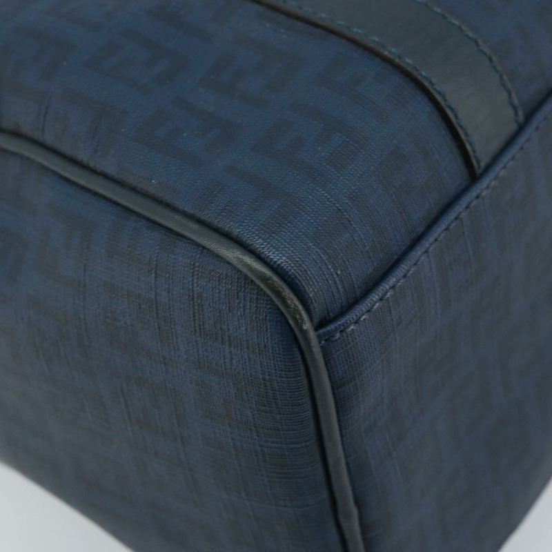 【日本直送】FENDI Zucchino帆布波士頓包 海軍藍 金色 正品 gh1746-12