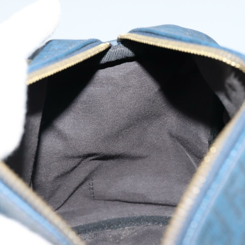 【日本直送】FENDI Zucchino帆布波士頓包 海軍藍 金色 正品 gh1746-19