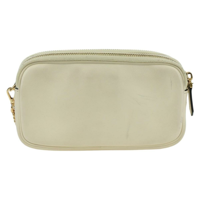 【日本直送】FENDI Easy Baguette 鏈條單肩包 皮革 象牙色 金色 正品 173156M-2