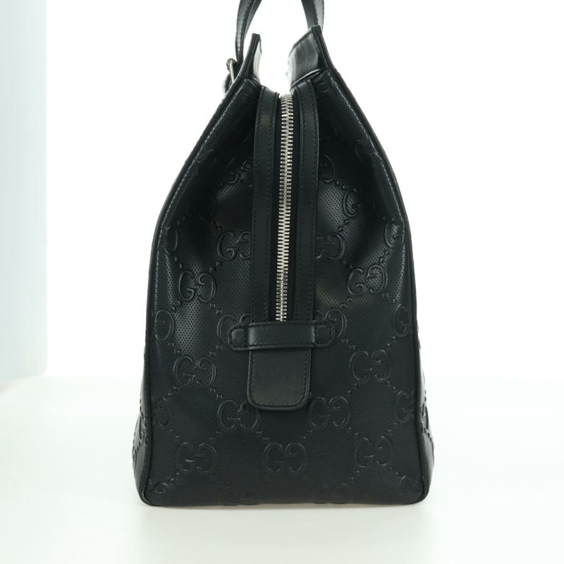 【日本直送】GUCCI GG 壓花手提包 PVC 黑色金色 Auth mr2079V-4