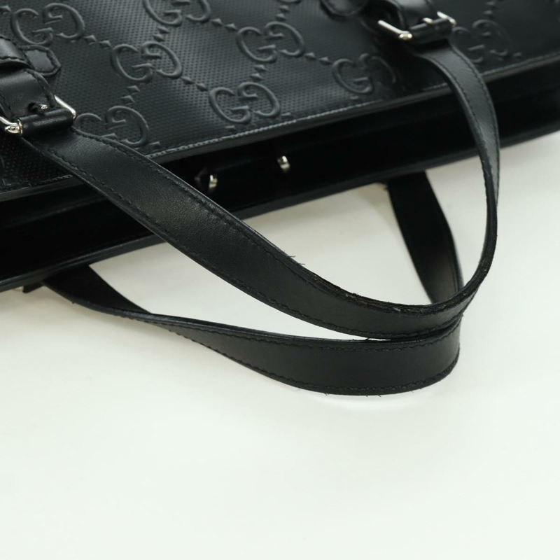 【日本直送】GUCCI GG 壓花手提包 PVC 黑色金色 Auth mr2079V-6